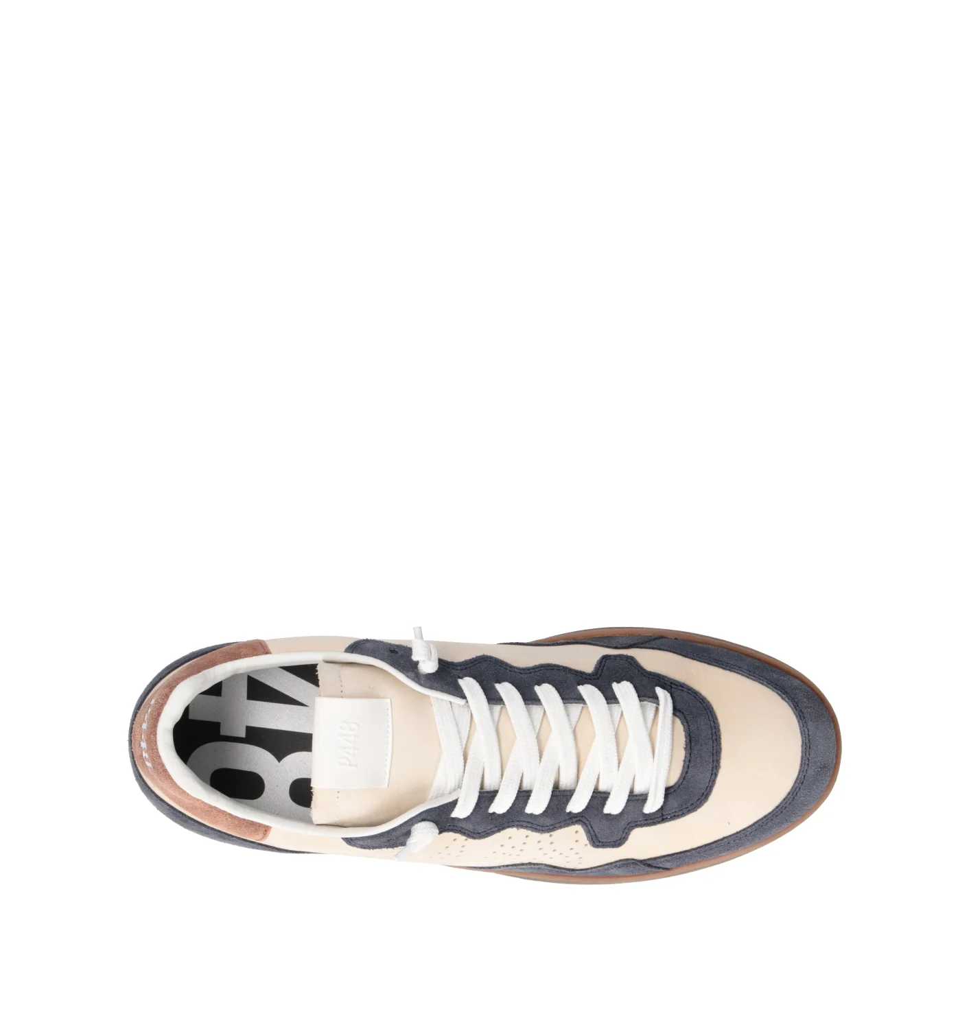 P448 Sneaker uomo panna/blu in nabuk - Image 5
