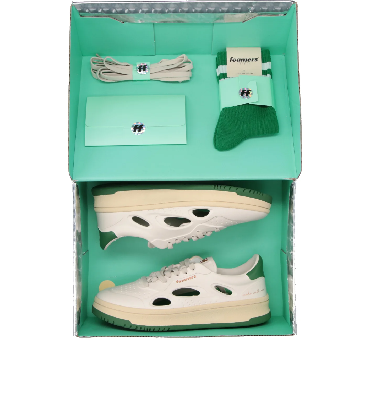 FOAMERS Sneaker donna bianca/verde - Image 5