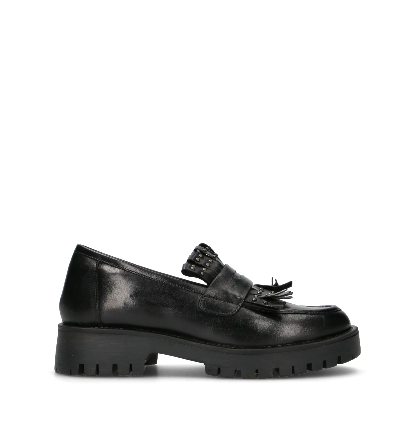 FRICKY Mocassino donna nero in pelle
