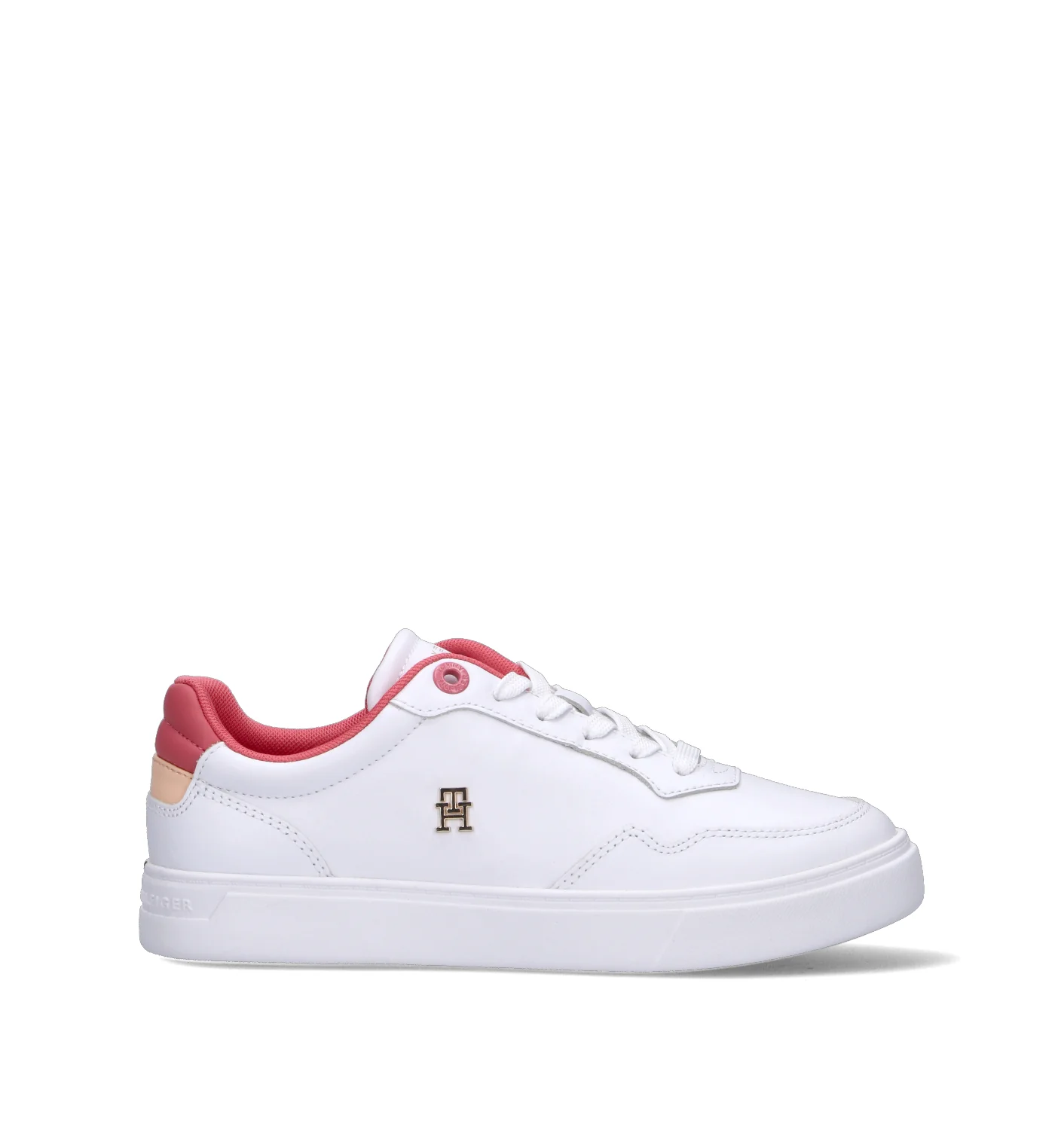 TOMMY HILFIGER JEANS Sneaker donna bianca/corallo in pelle