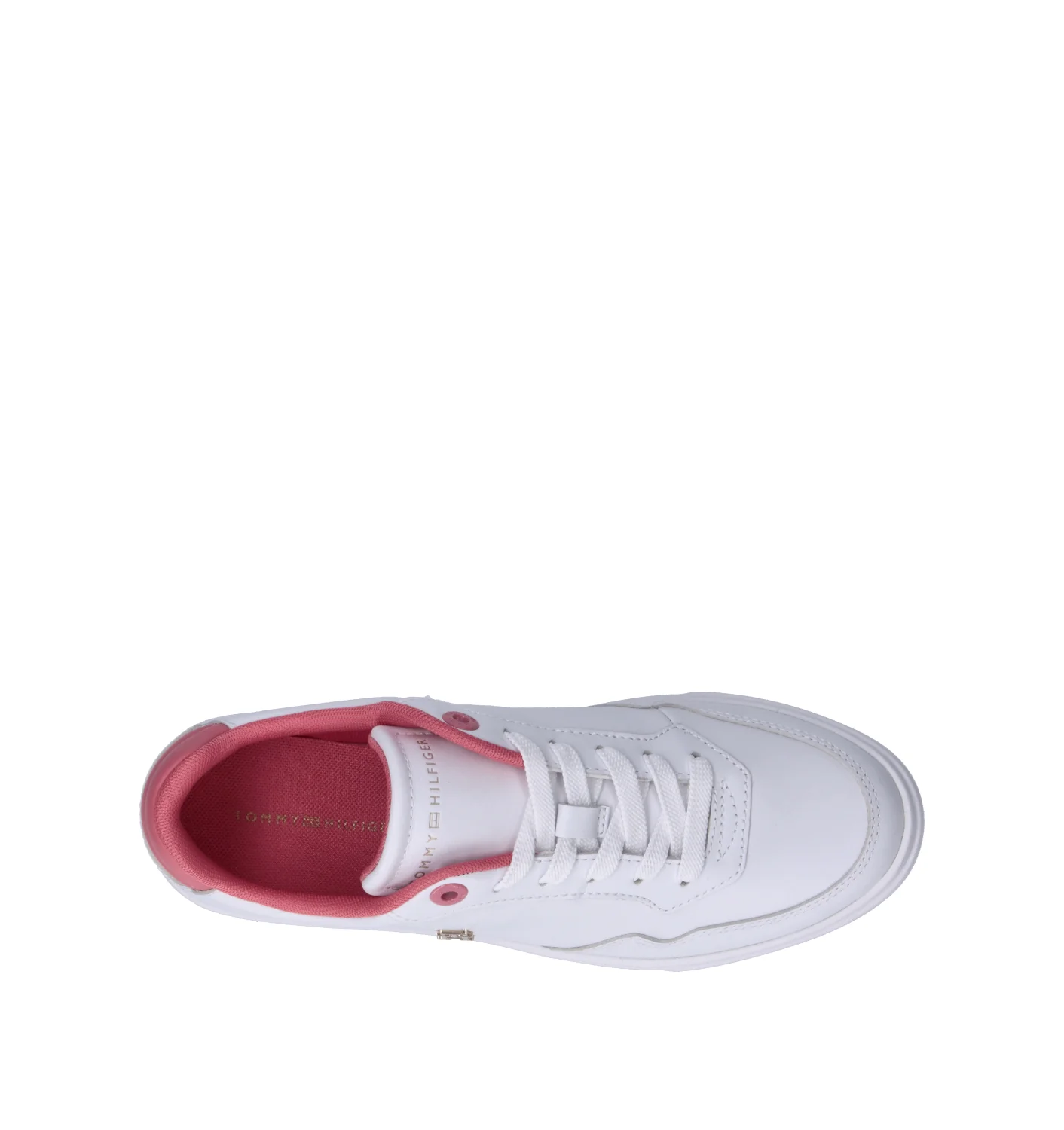 TOMMY HILFIGER JEANS Sneaker donna bianca/corallo in pelle - Image 5