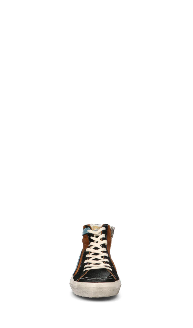 GOLDEN GOOSE SLIDE CLASSIC Sneaker uomo marrone/nera in suede - Image 3