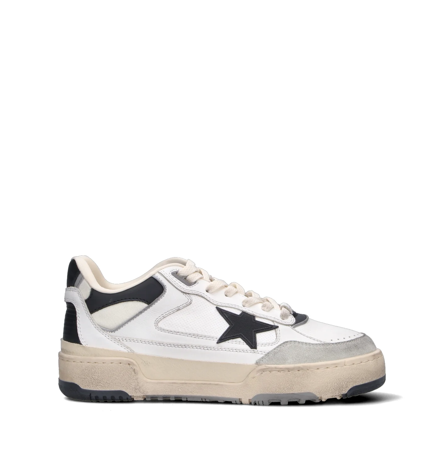 GOLDEN GOOSE FORTY-TWO Sneaker uomo bianca/nera in pelle