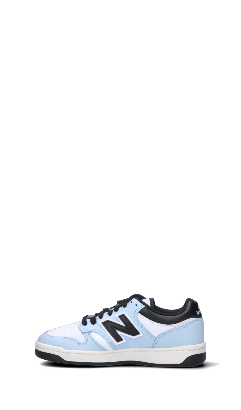 NEW BALANCE 480 Sneaker ragazzo azzurra, nera e bianca in pelle - Image 4