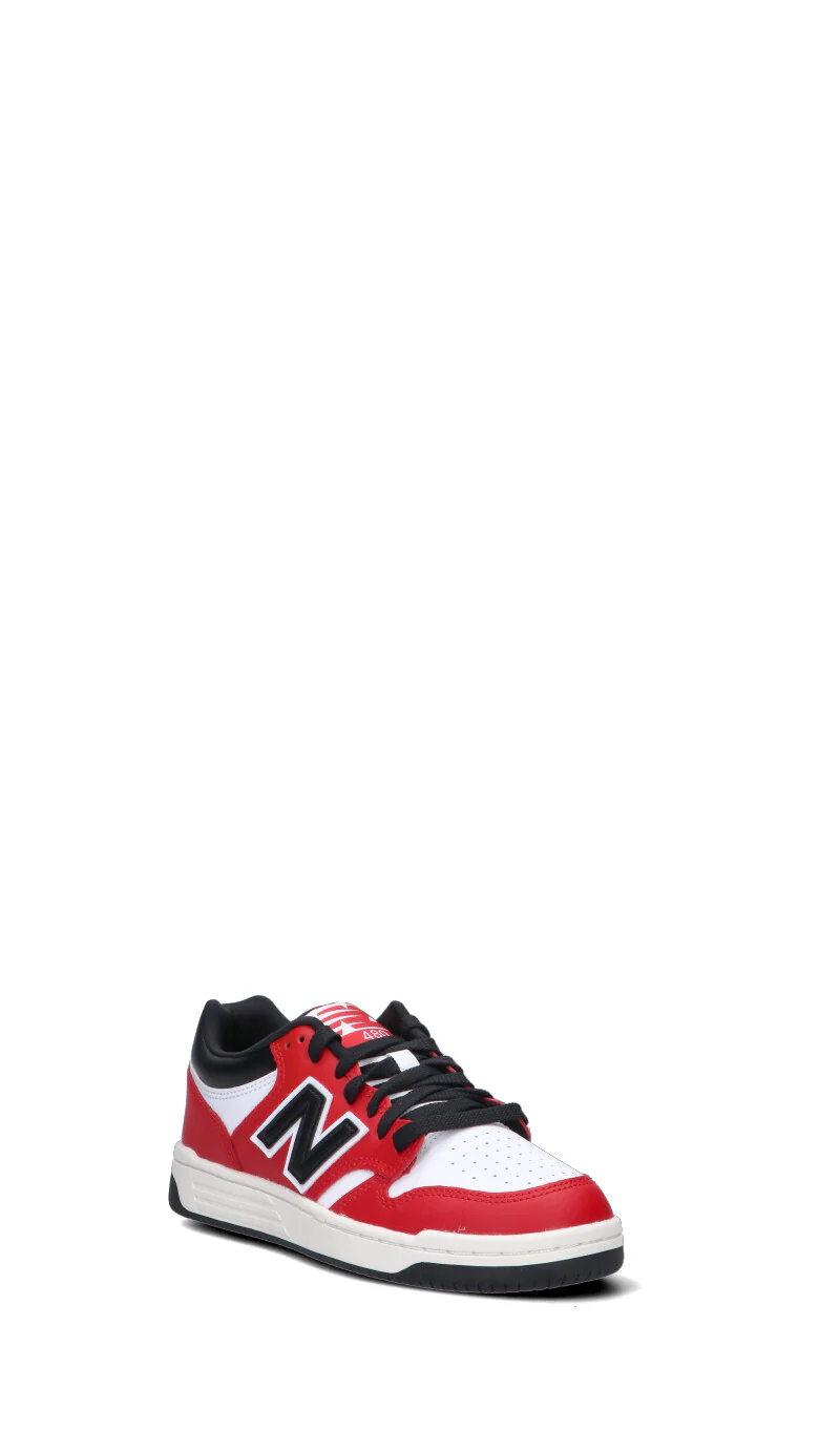 NEW BALANCE 480 Sneaker ragazzo rossa, nera e bianca in pelle - Image 2