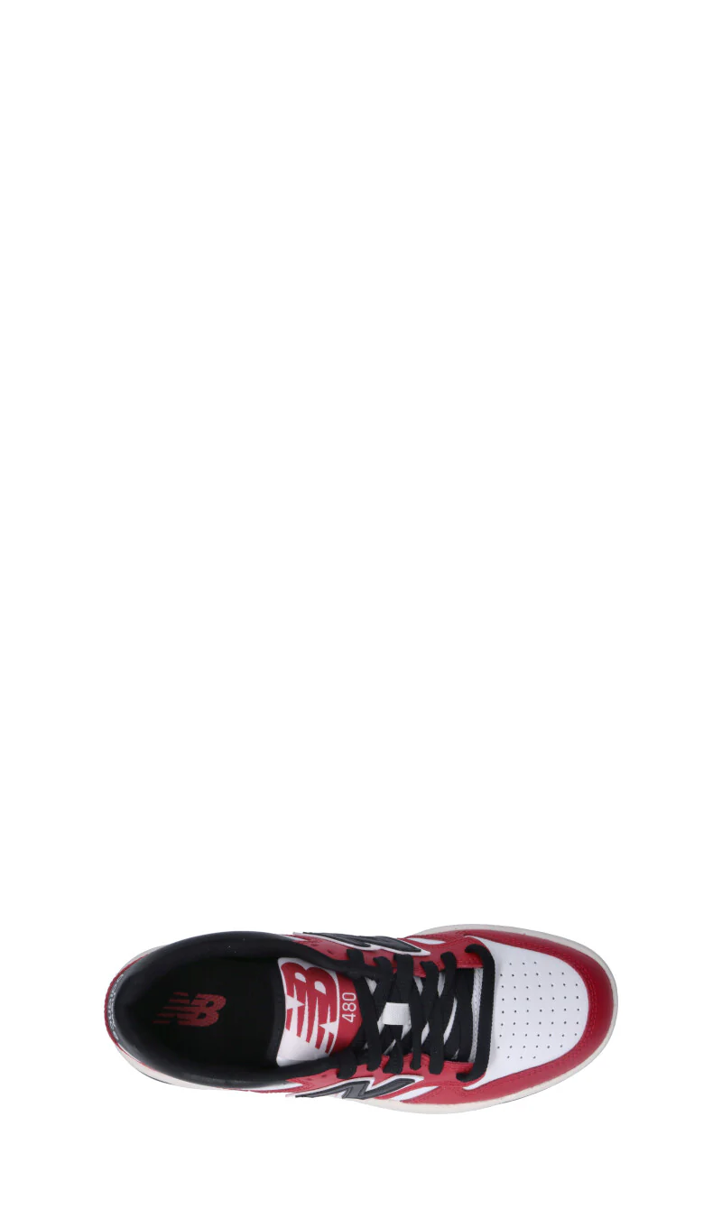 NEW BALANCE 480 Sneaker ragazzo rossa, nera e bianca in pelle - Image 5