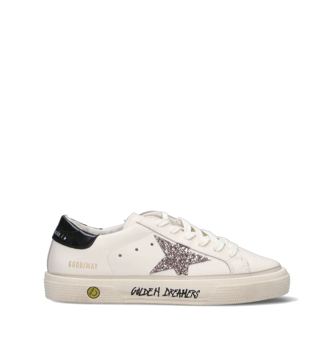 GOLDEN GOOSE MAY Sneaker ragazzi bianca in pelle