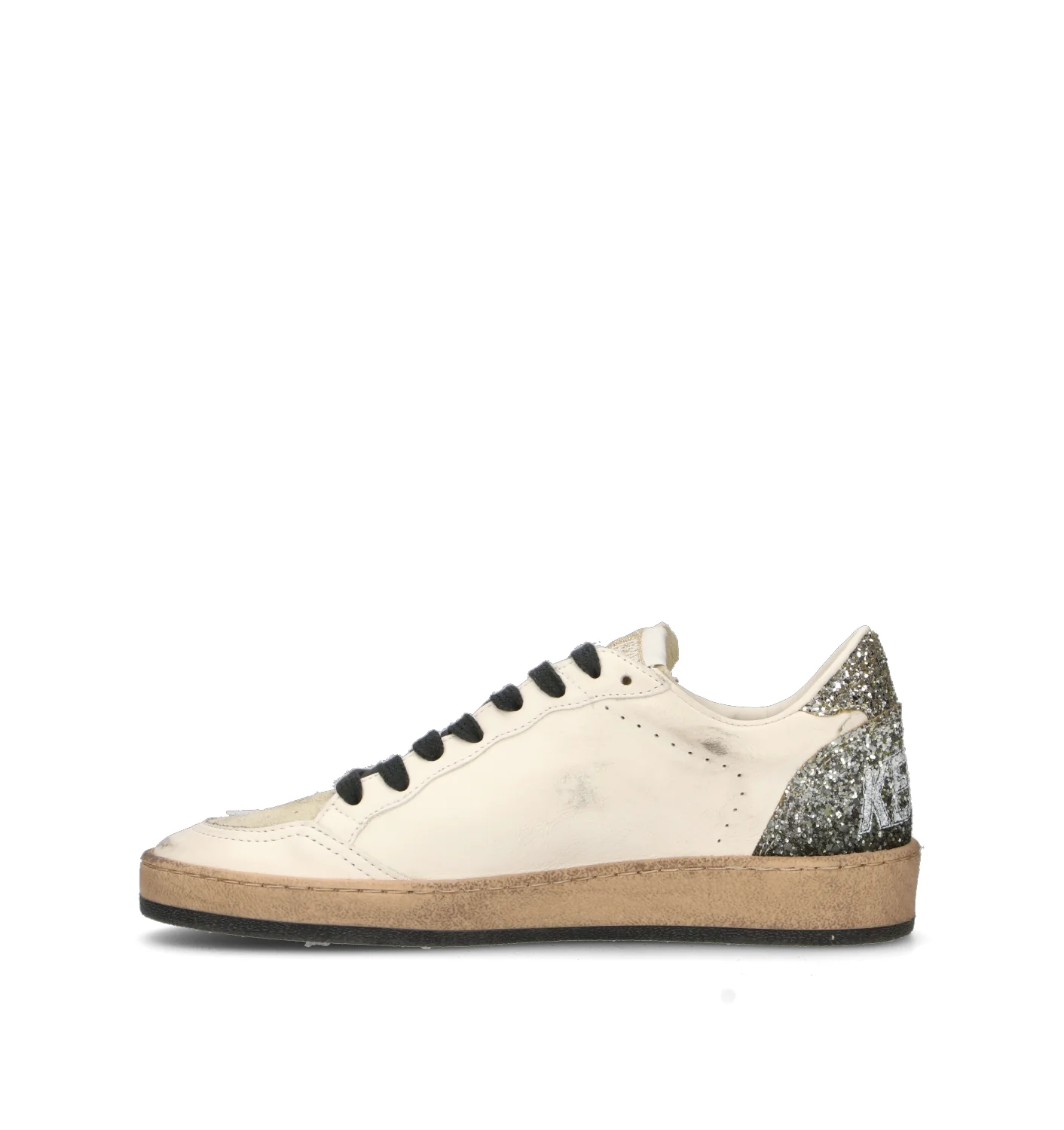 GOLDEN GOOSE BALL STAR Sneaker donna bianca/argento in pelle - Image 4