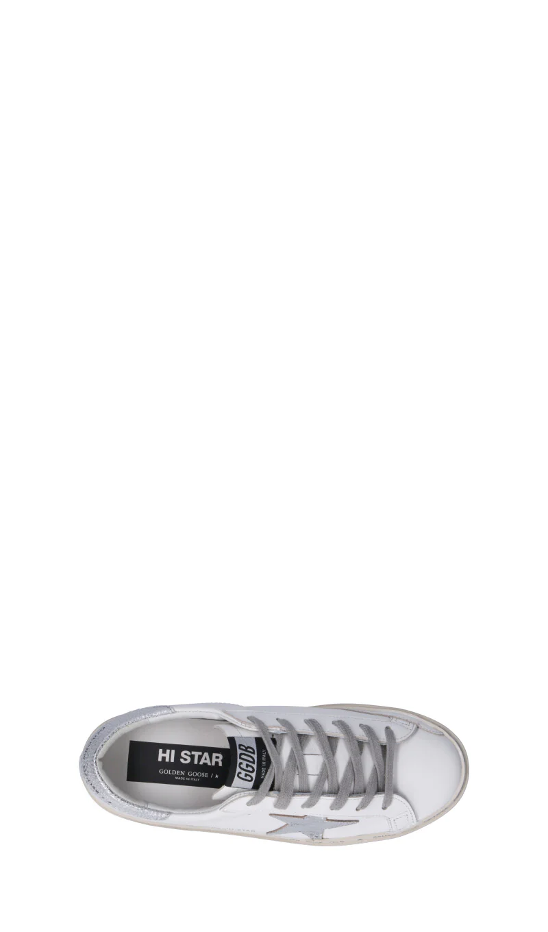 GOLDEN GOOSE HI STAR Sneaker donna bianca/argento in pelle - Image 5