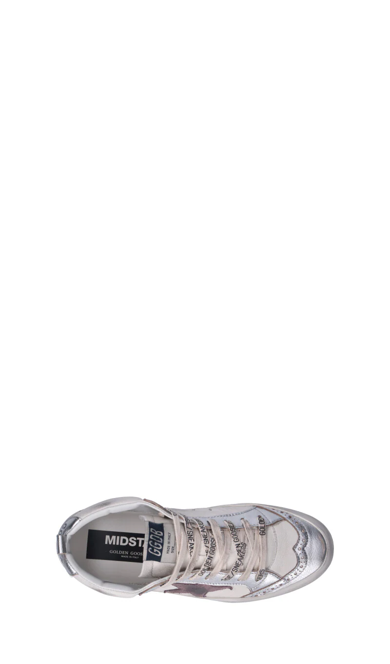 GOLDEN GOOSE MIDSTAR Sneaker donna argento, rossa e blu in pelle - Image 5