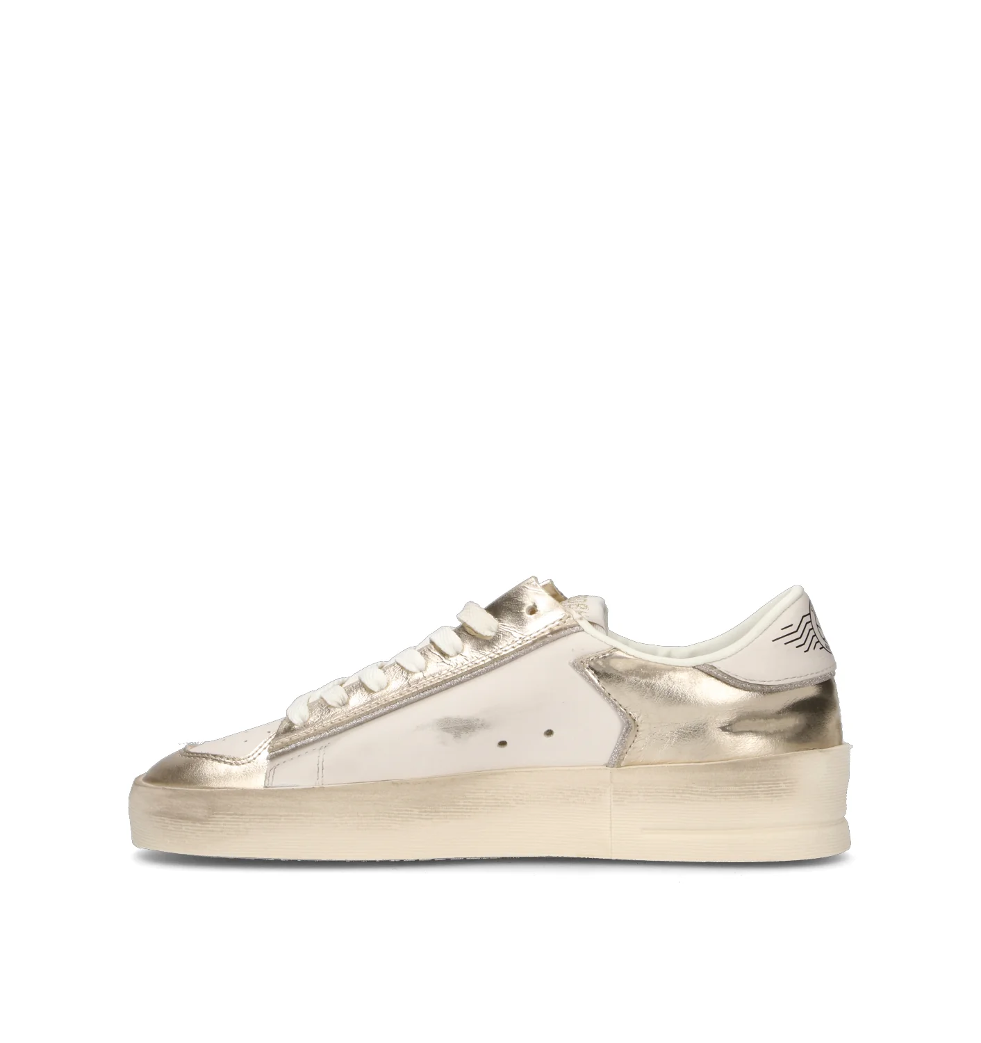 GOLDEN GOOSE STARDAN Sneaker donna platino/bianca in pelle - Image 4