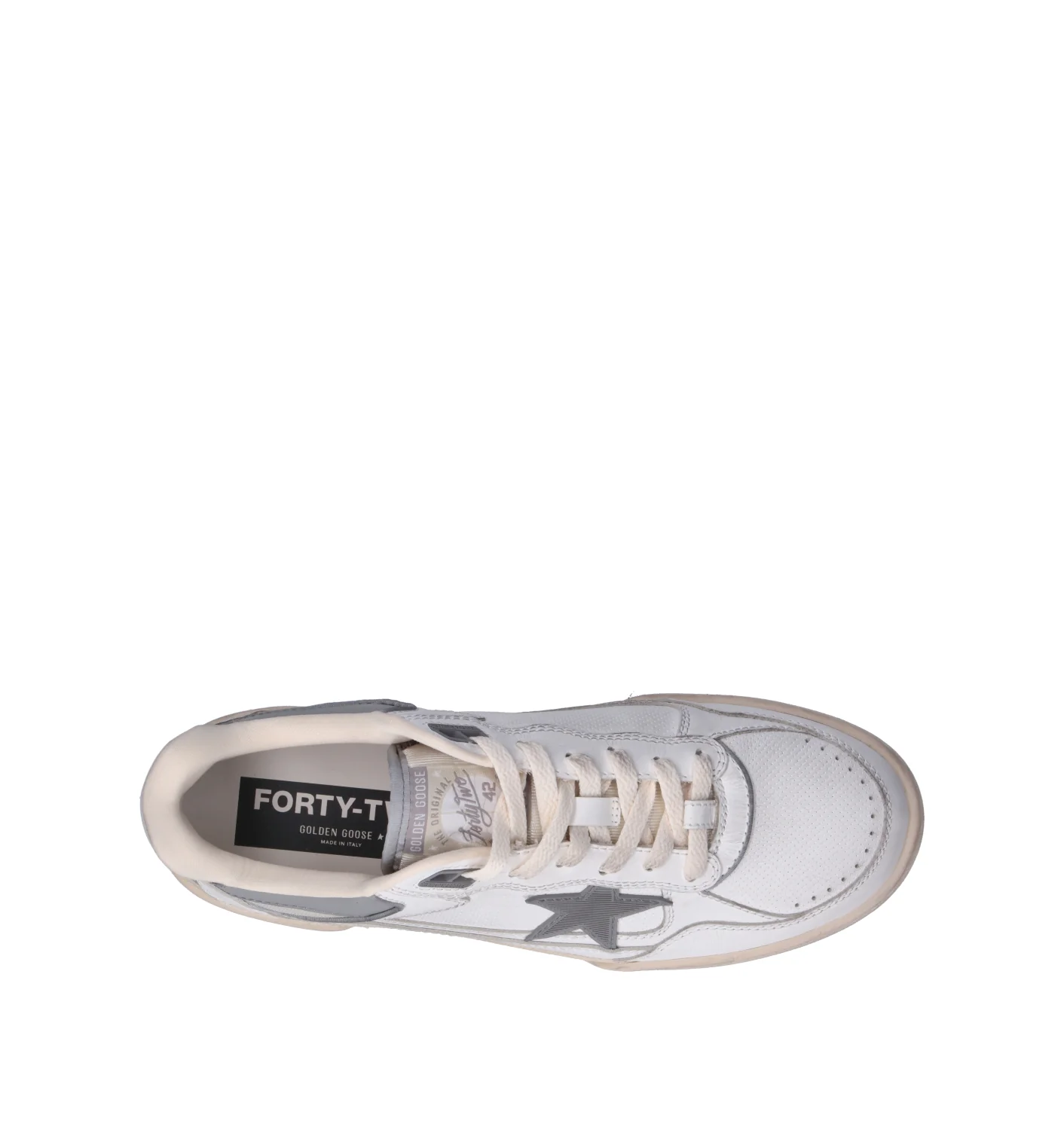 GOLDEN GOOSE FORTY-TWO Sneaker donna bianca/grigia in pelle - Image 5