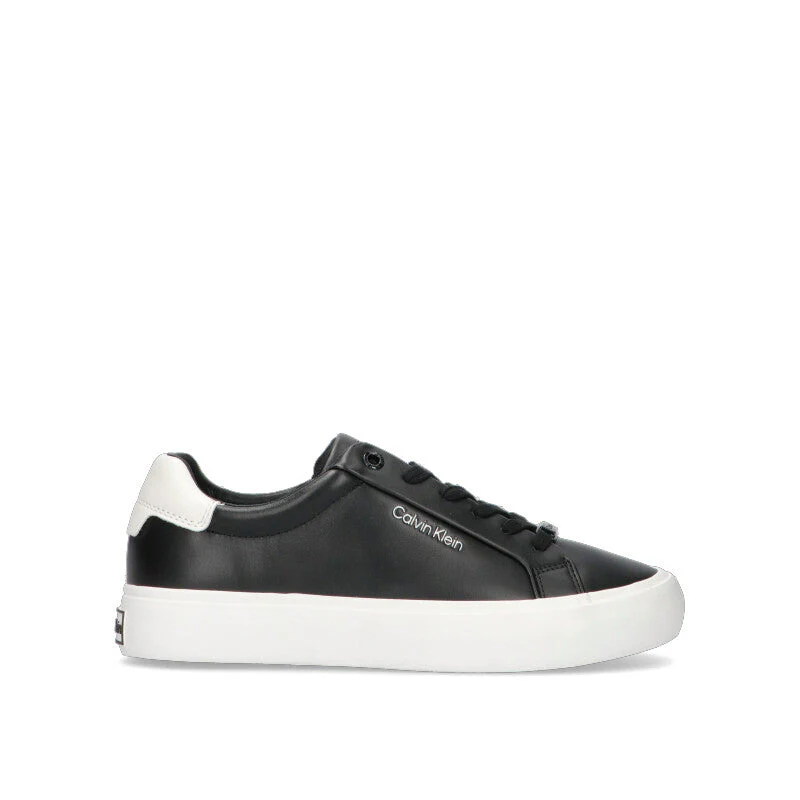 CALVIN KLEIN Sneaker donna nera in pelle