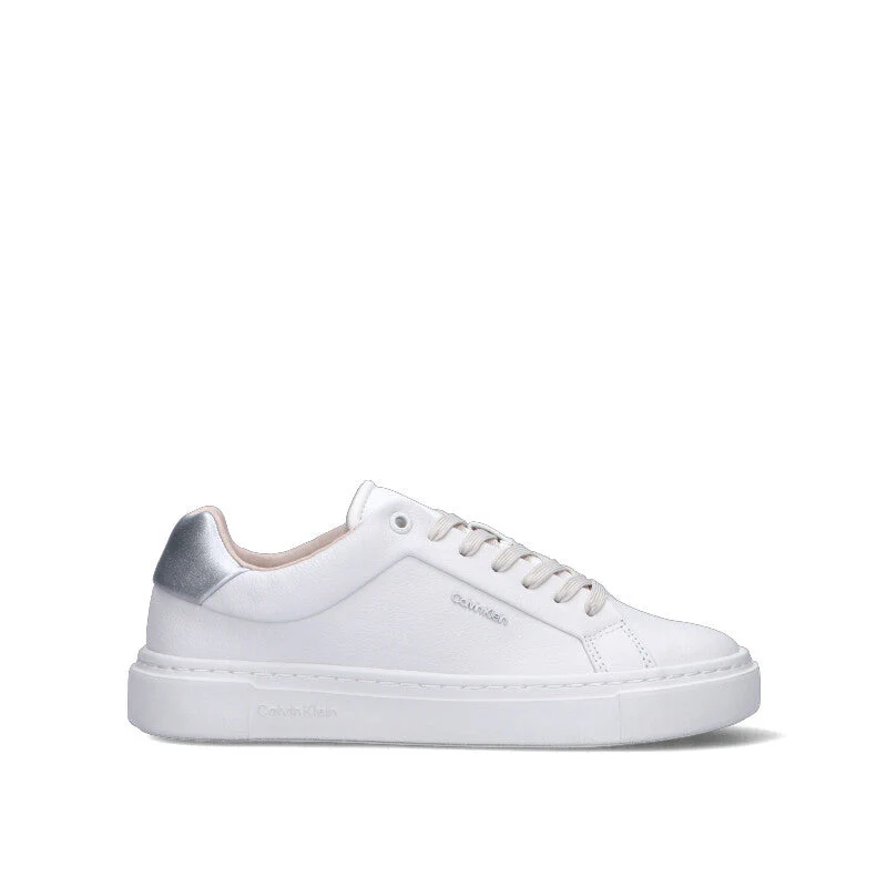CALVIN KLEIN Sneaker donna bianca/argento in pelle