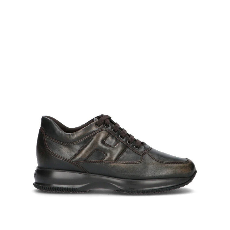 HOGAN - INTERACTIVE Sneaker uomo ebano in pelle