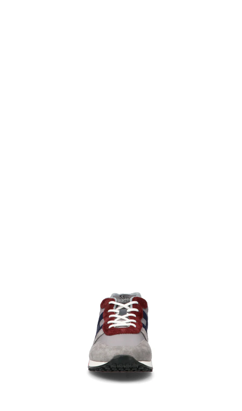 HOGAN Sneaker uomo grigia/bordeaux in pelle - Image 3