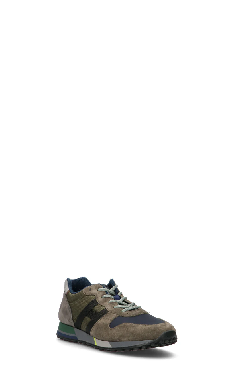 HOGAN Sneaker uomo grigia/verde militare in pelle - Image 2