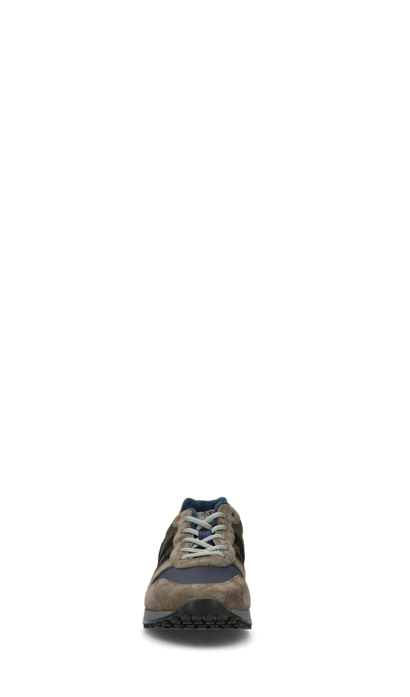 HOGAN Sneaker uomo grigia/verde militare in pelle - Image 3