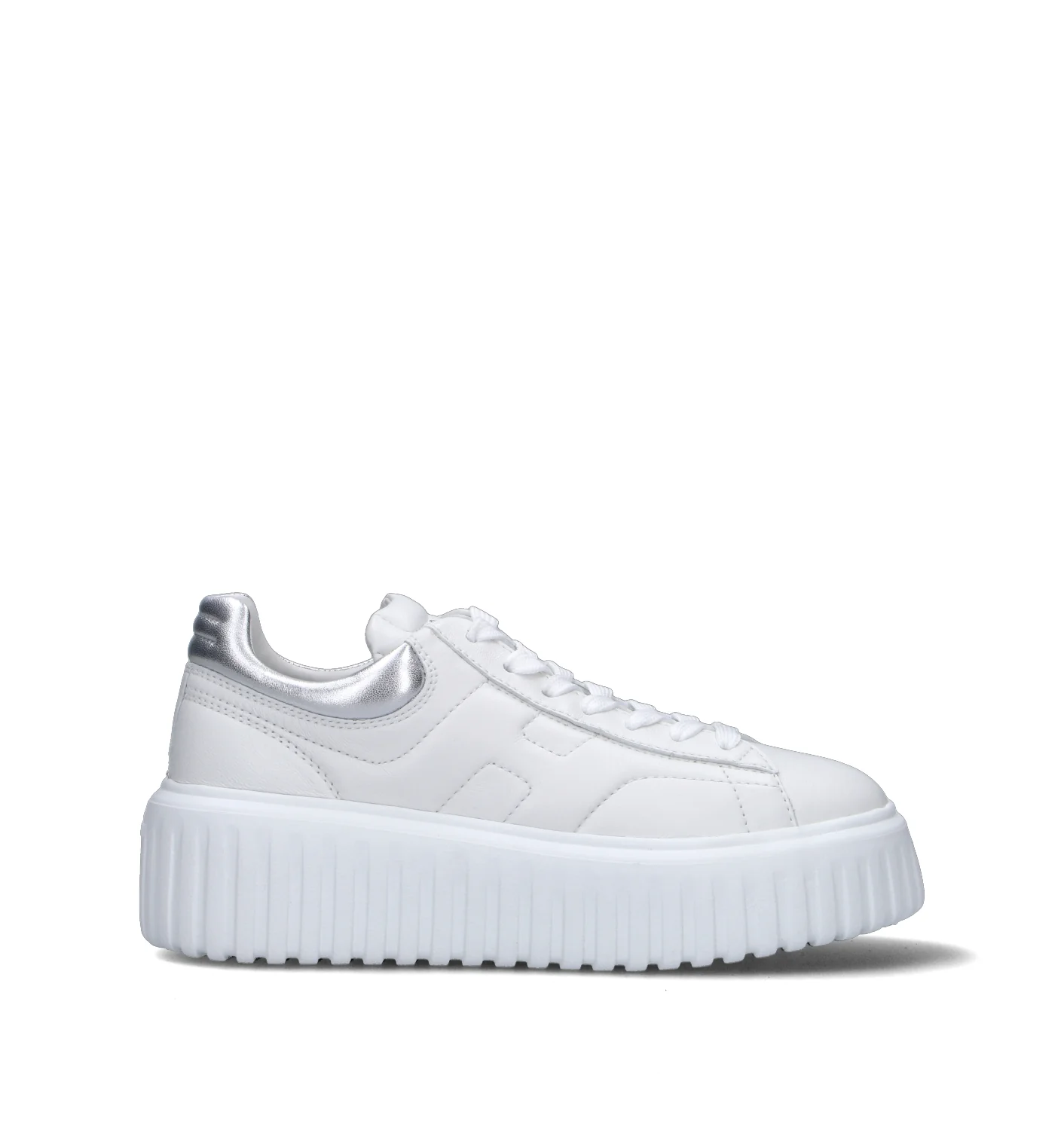 HOGAN H-STRIPES Sneaker donna bianca/argento in pelle