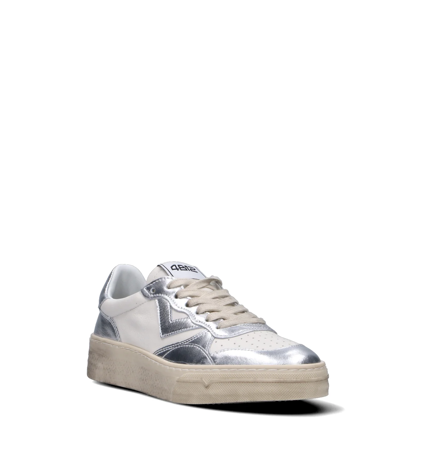 QUATTROBARRADODICI Sneaker donna bianca/argento in pelle - Image 2