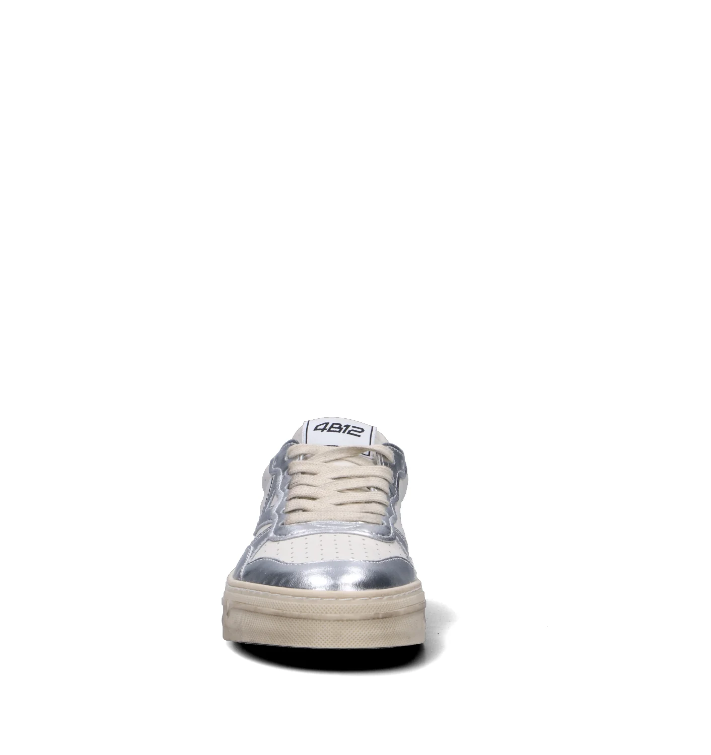 QUATTROBARRADODICI Sneaker donna bianca/argento in pelle - Image 3