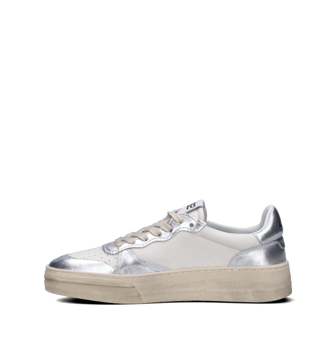 QUATTROBARRADODICI Sneaker donna bianca/argento in pelle - Image 4