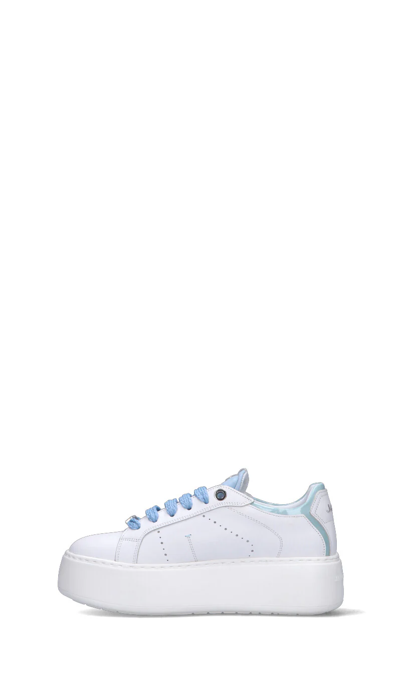 JANET&JANET Sneaker donna bianca/azzurra in pelle - Image 4