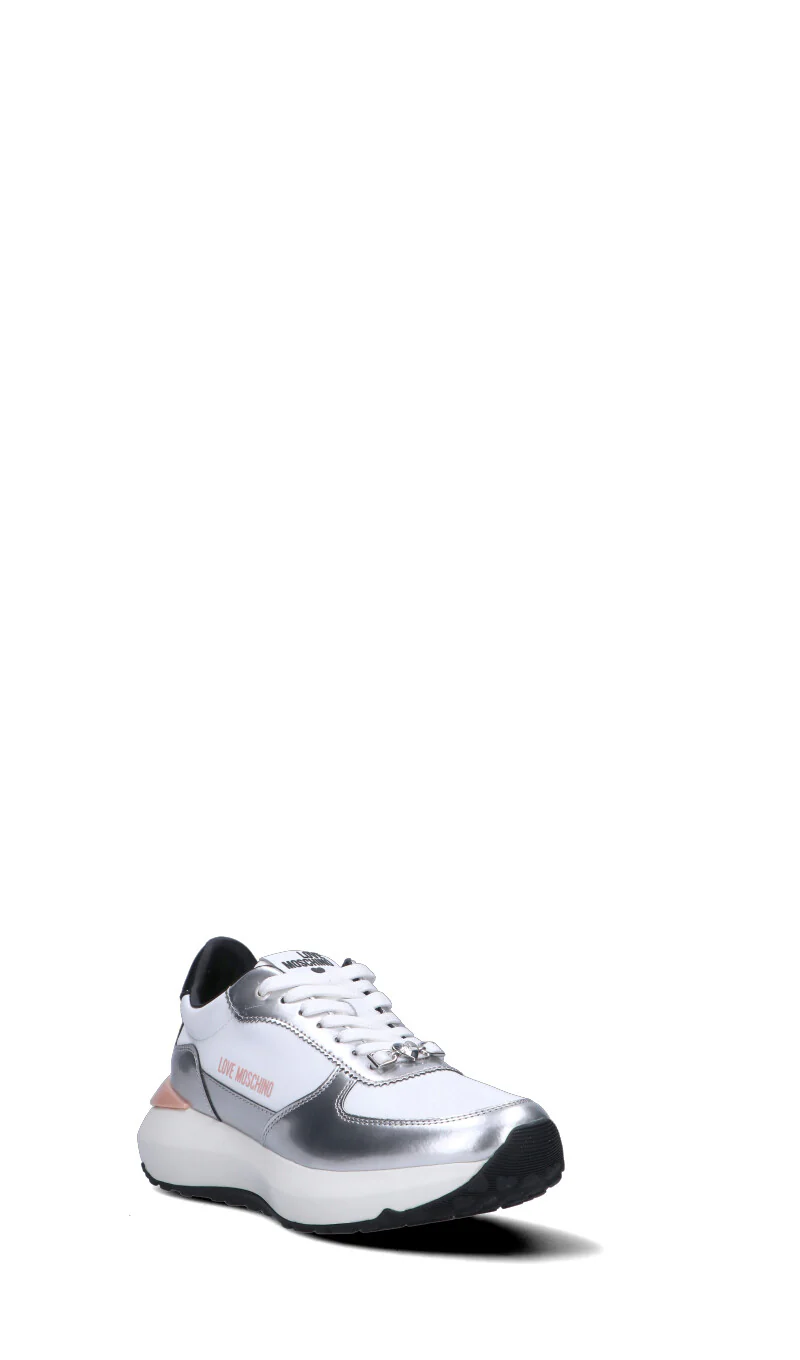 LOVE MOSCHINO Sneaker donna bianca in pelle - Image 2