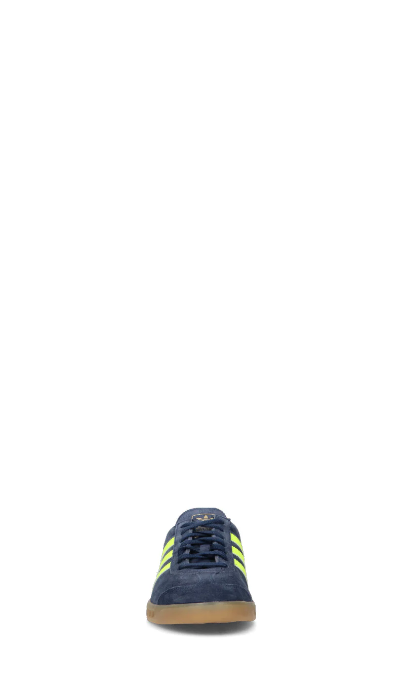ADIDAS - HAMBURG W Sneaker uomo blu/gialla in suede - Image 3
