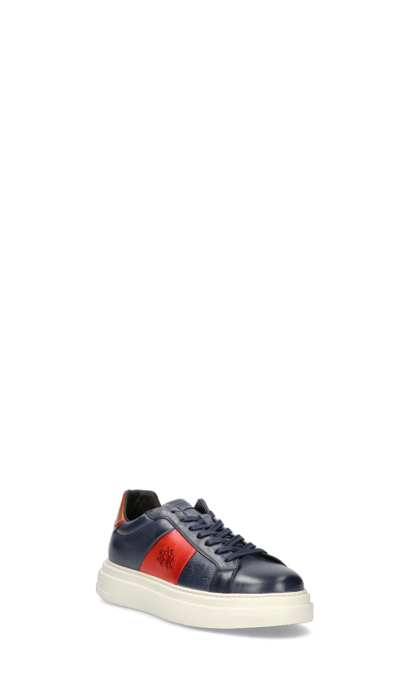 LA MARTINA Sneaker uomo blu/rossa in pelle - Image 2