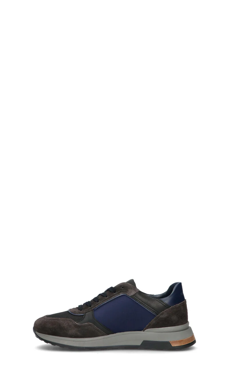 LA MARTINA Sneaker uomo grigia/blu in suede - Image 4