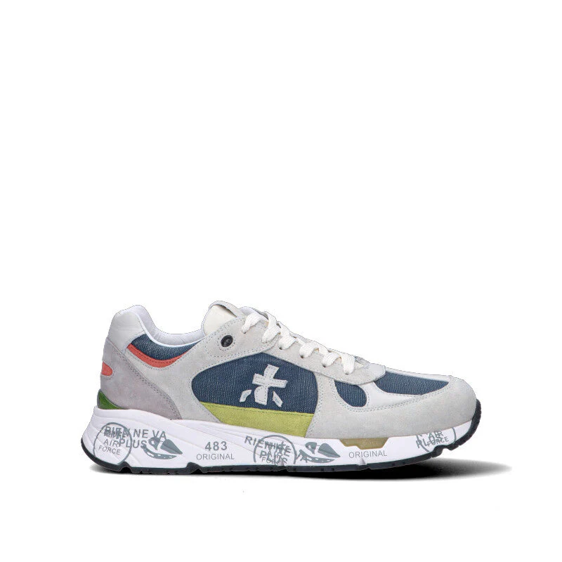 PREMIATA Sneaker uomo grigia/blu/gialla/marrone/rossa in suede