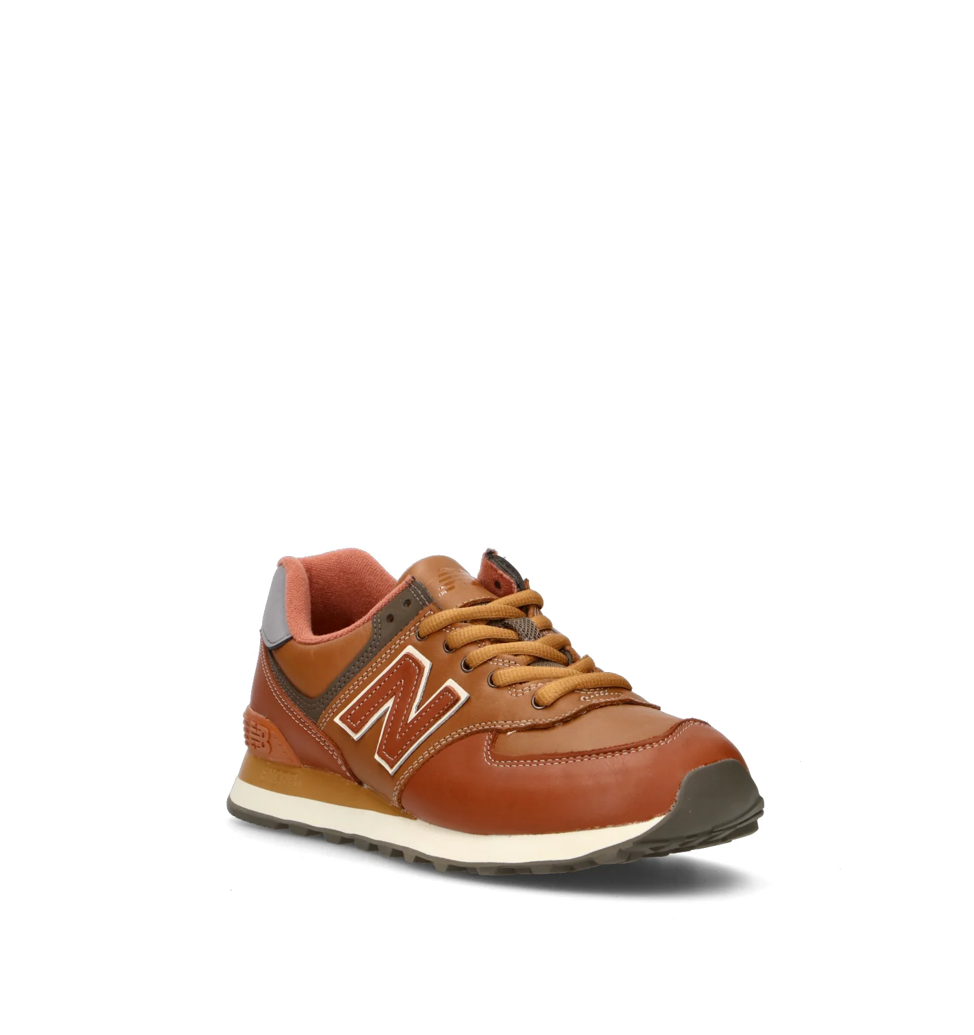 NEW BALANCE 574 Sneaker uomo marrone in pelle - Image 2