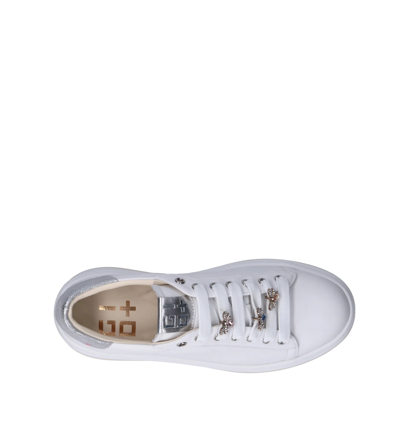 GIO+ Sneaker donna bianca/argento in pelle - Image 5