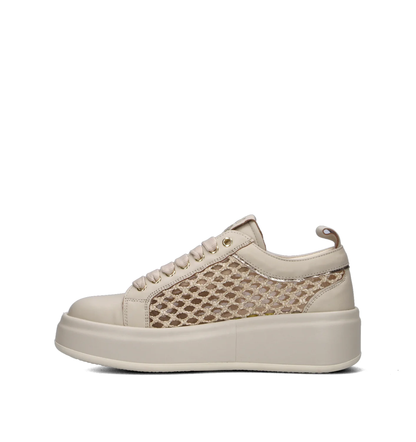 GIO+ Sneaker donna beige in pelle e materiale sintetico. Caratterizzato da pannelli laterali lavorat - Image 4