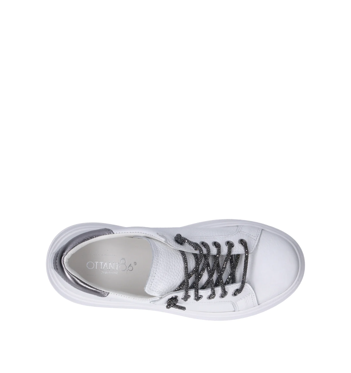 OTTANT8,6 Sneaker donna bianca/canna di fucile in pelle - Image 5