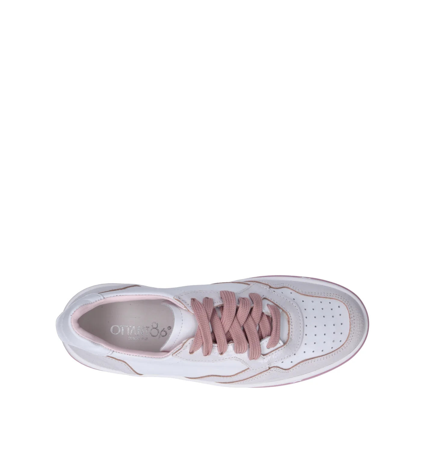 OTTANT8,6 Sneaker donna bianca/rosa in pelle - Image 5