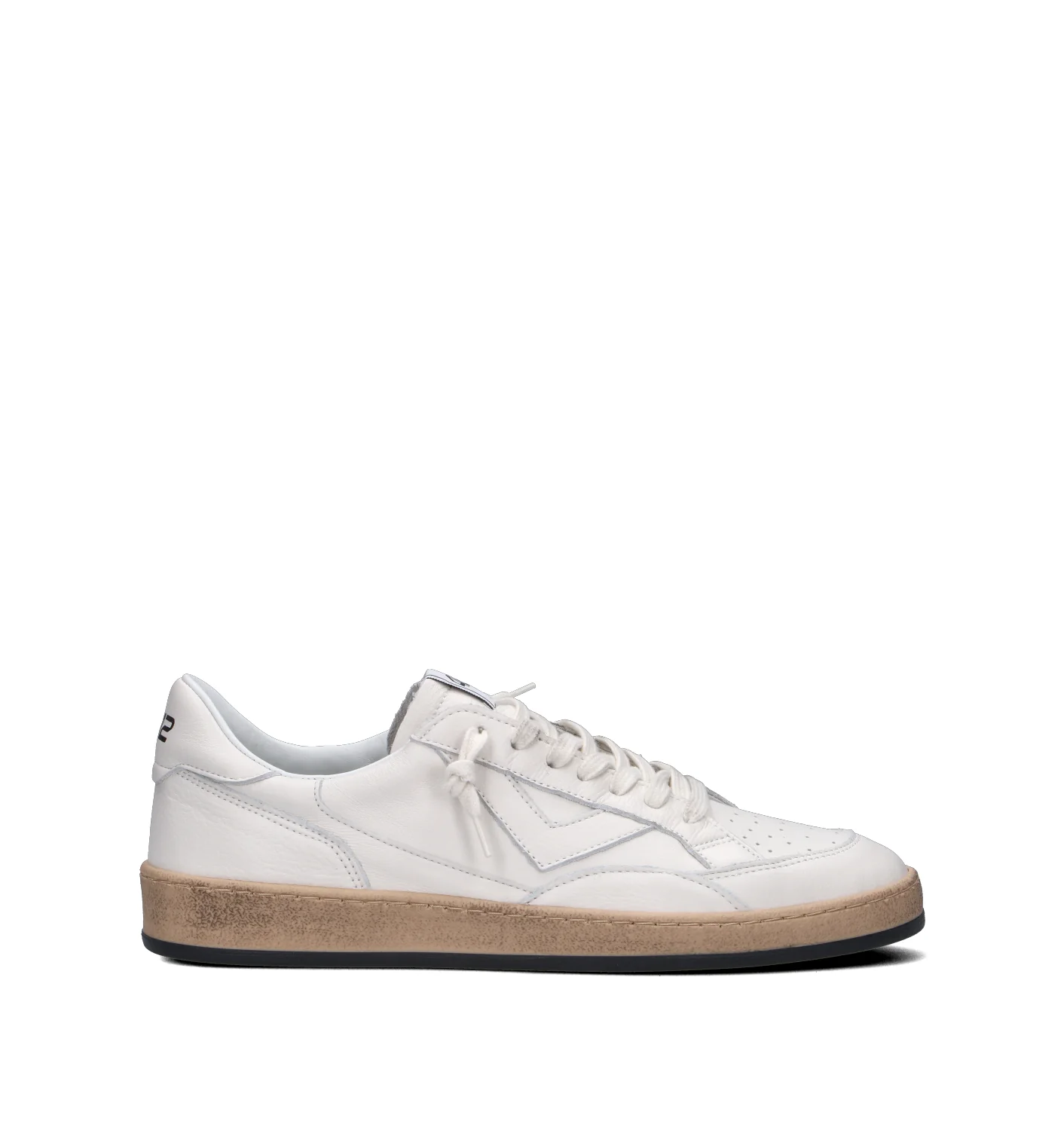 QUATTROBARRADODICI Sneaker uomo bianca in pelle