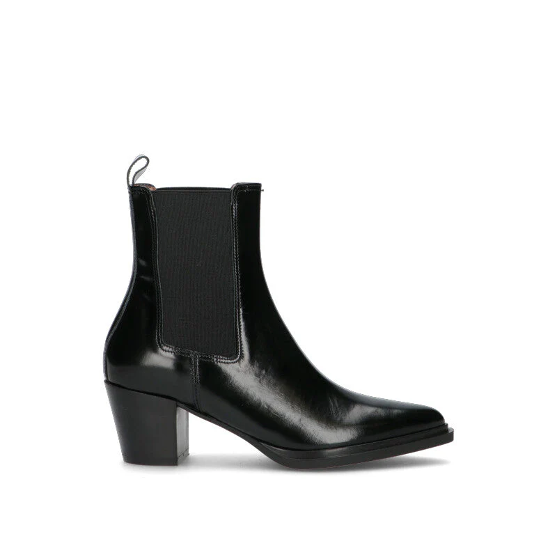PHIL MELVIS Tronchetto donna nero in pelle