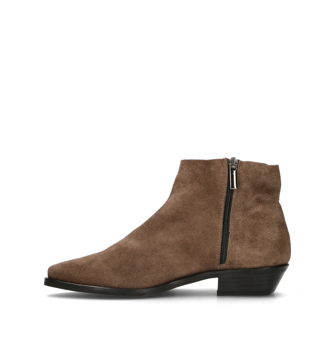 PHIL MELVIS Tronchetto donna taupe in suede con frange - Image 4
