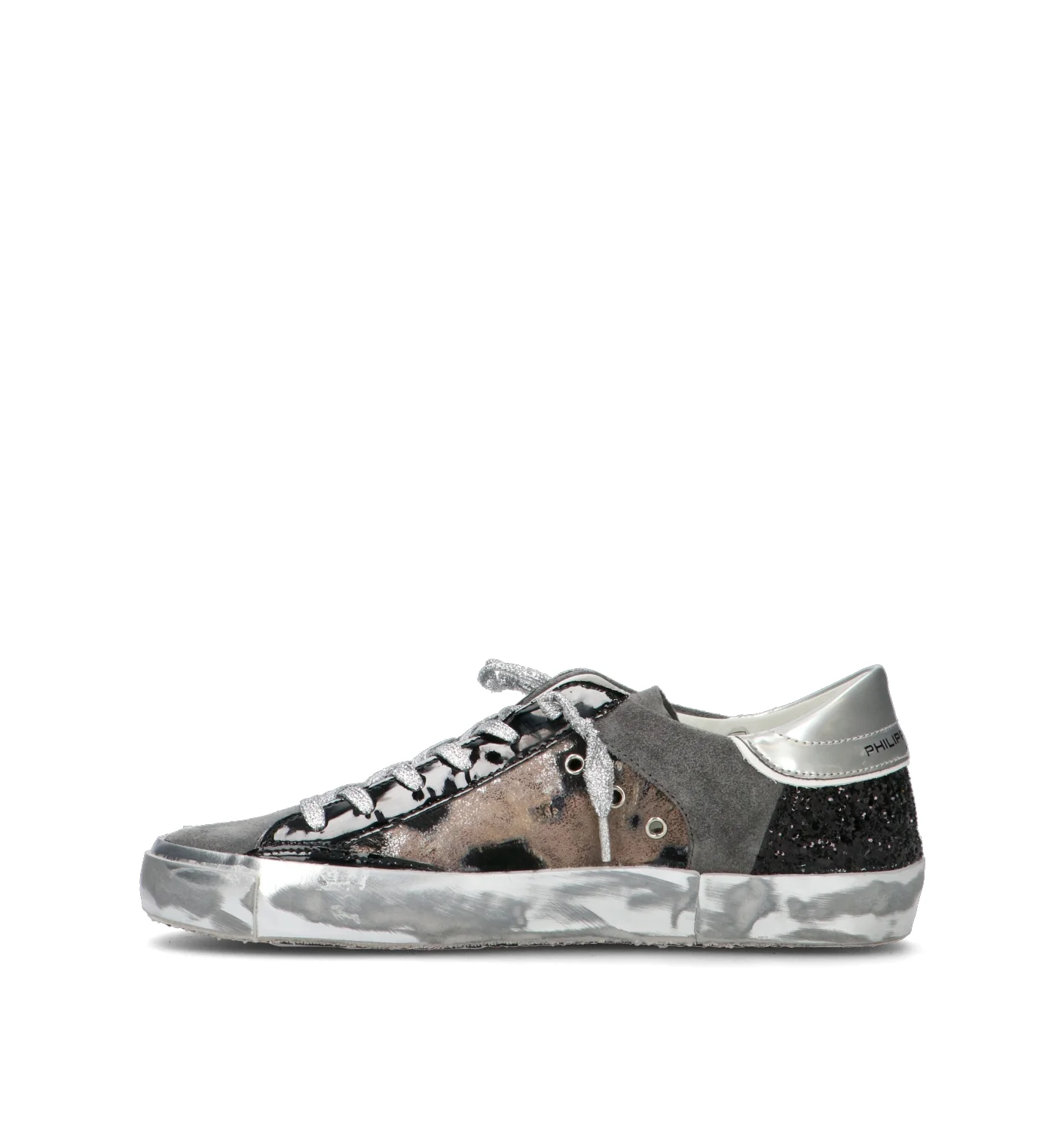 PHILIPPE MODEL Sneaker donna nera/argento in suede - Image 4