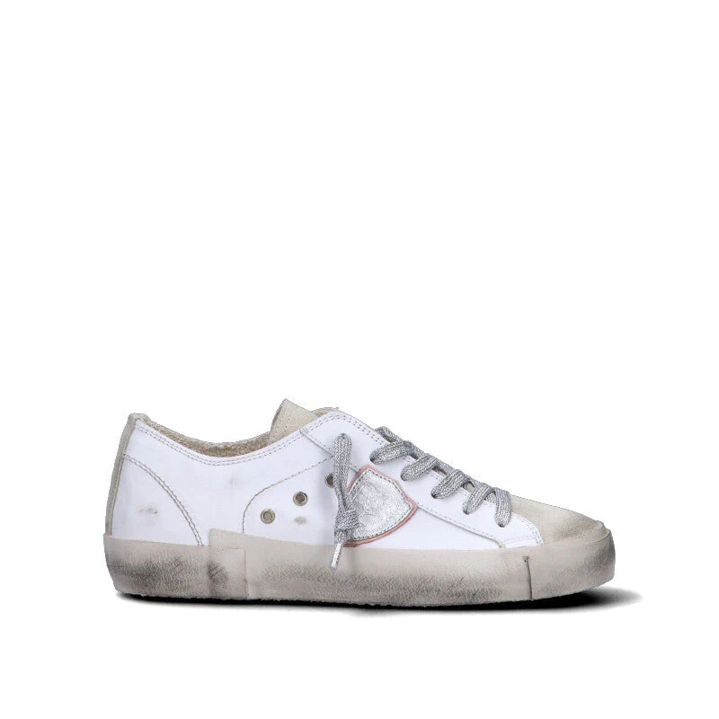 PHILIPPE MODEL Sneaker donna bianca/beige in suede