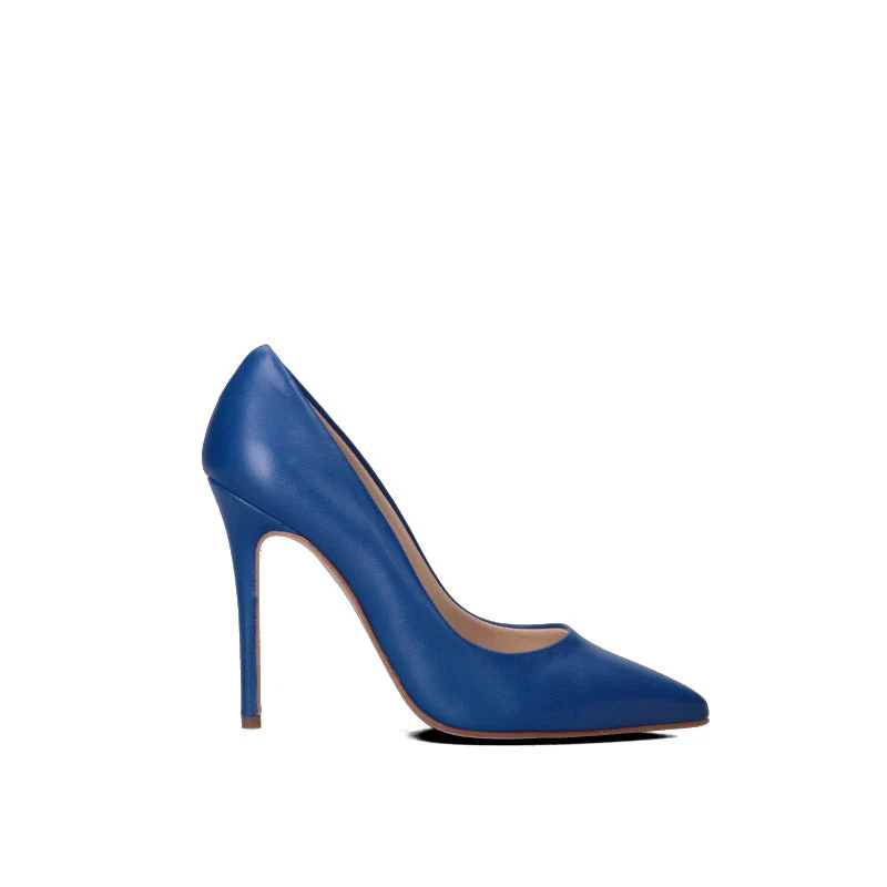 REBECCA VAN DIK Décolleté donna blu in pelle