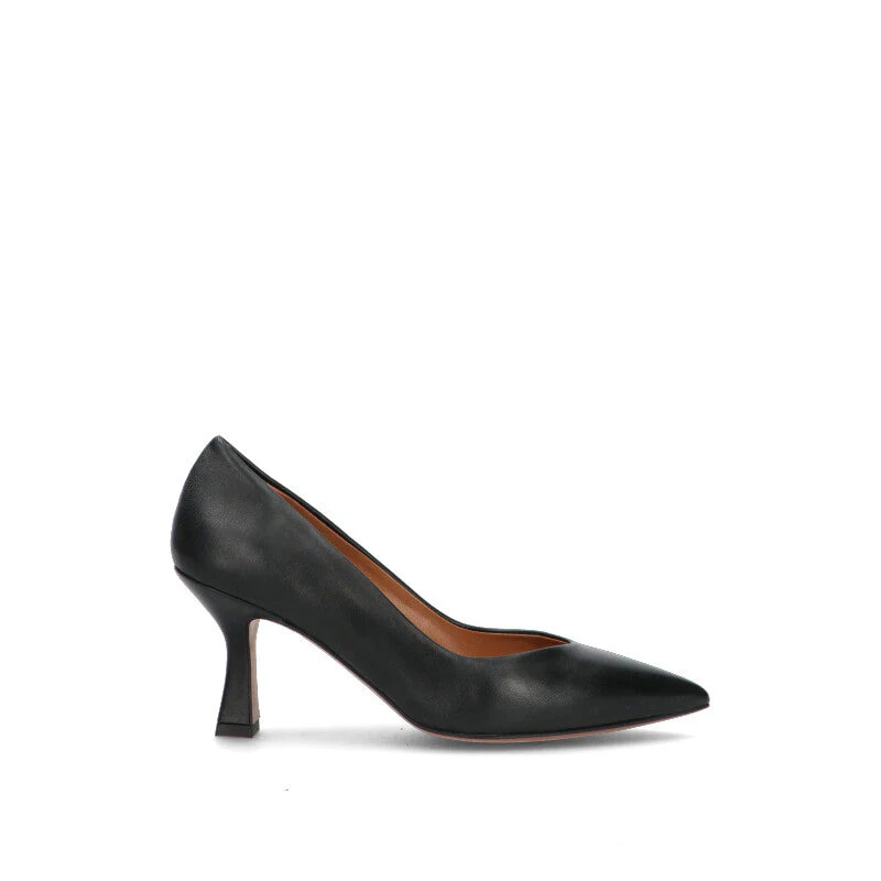 REBECCA VAN DIK Décolleté donna nero in pelle