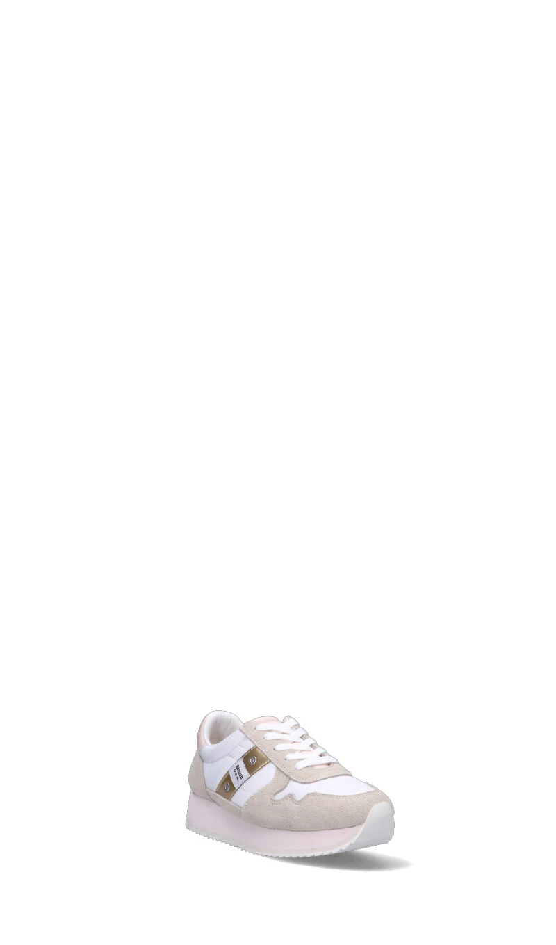 BLAUER Sneaker bimba bianca/beige/rosa/oro in suede - Image 2