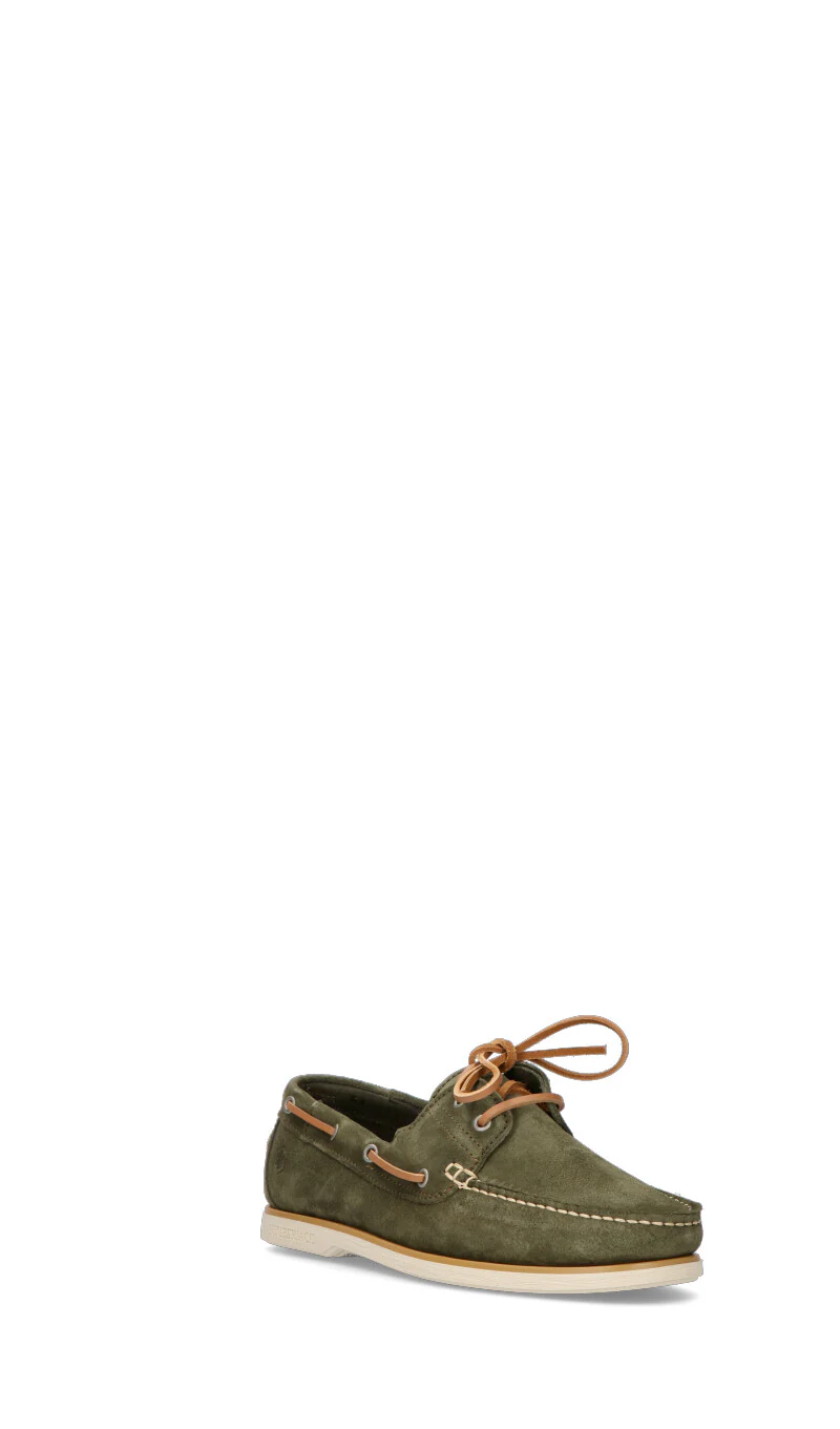 LUMBERJACK Scarpa Barca uomo verde militare in suede - Image 2