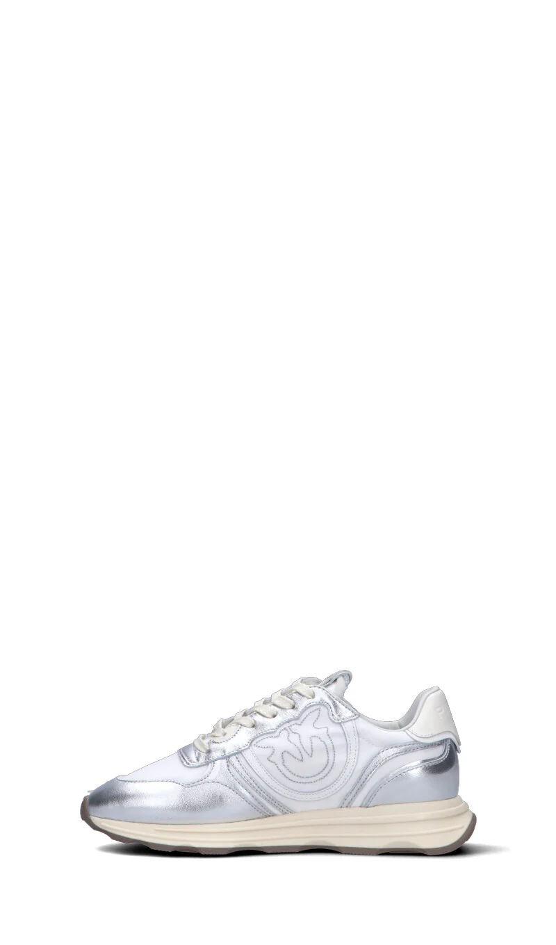 PINKO Sneaker donna argento in pelle - Image 4