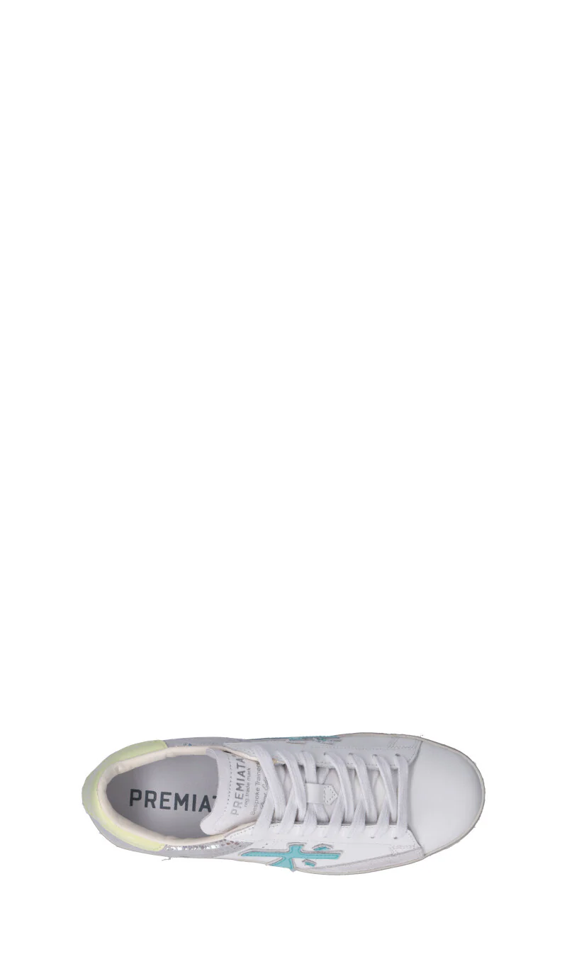 PREMIATA Sneaker donna bianca/azzurra/gialla in pelle - Image 5