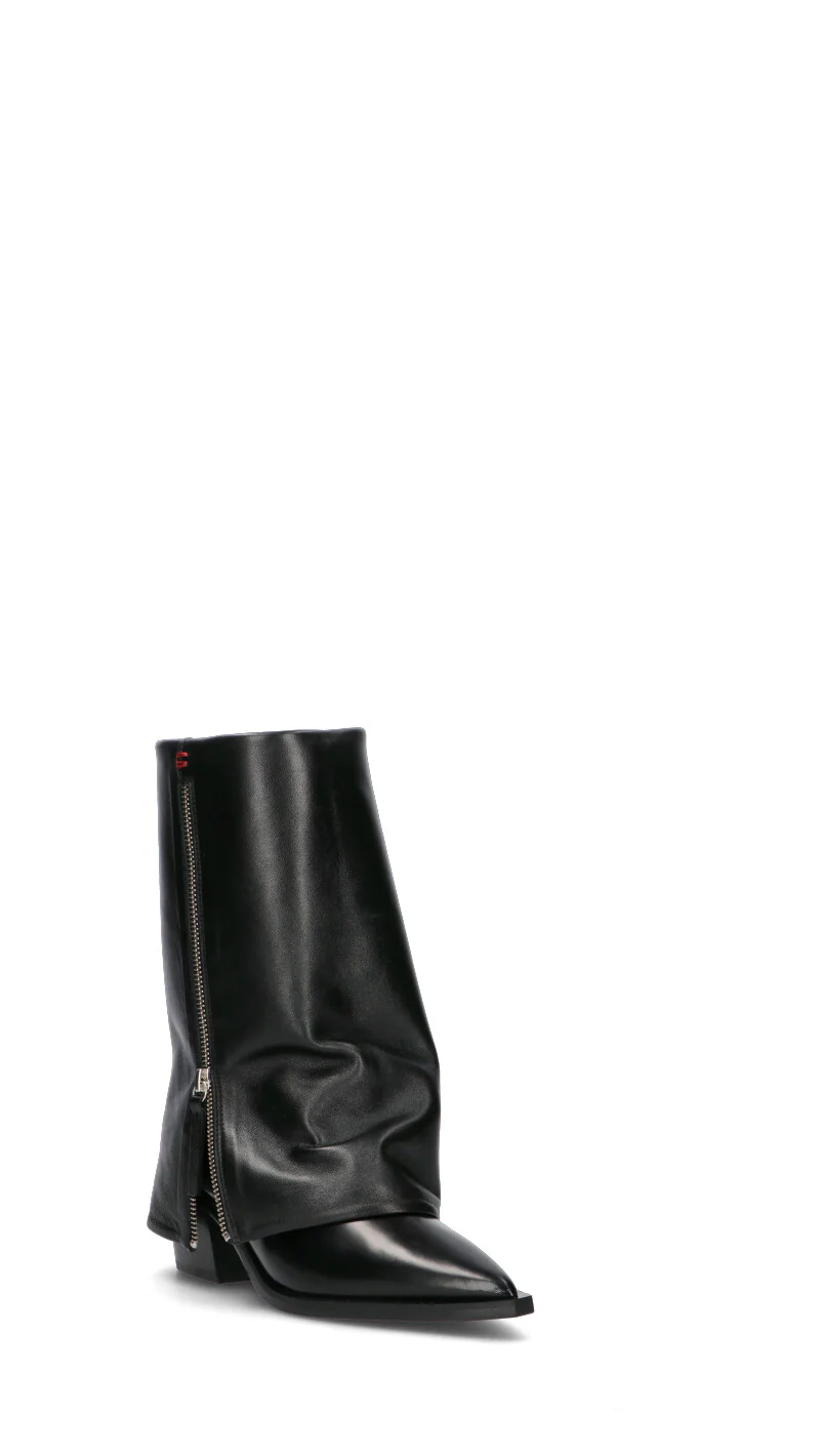 HALMANERA Tronchetto donna nero in pelle - Image 2