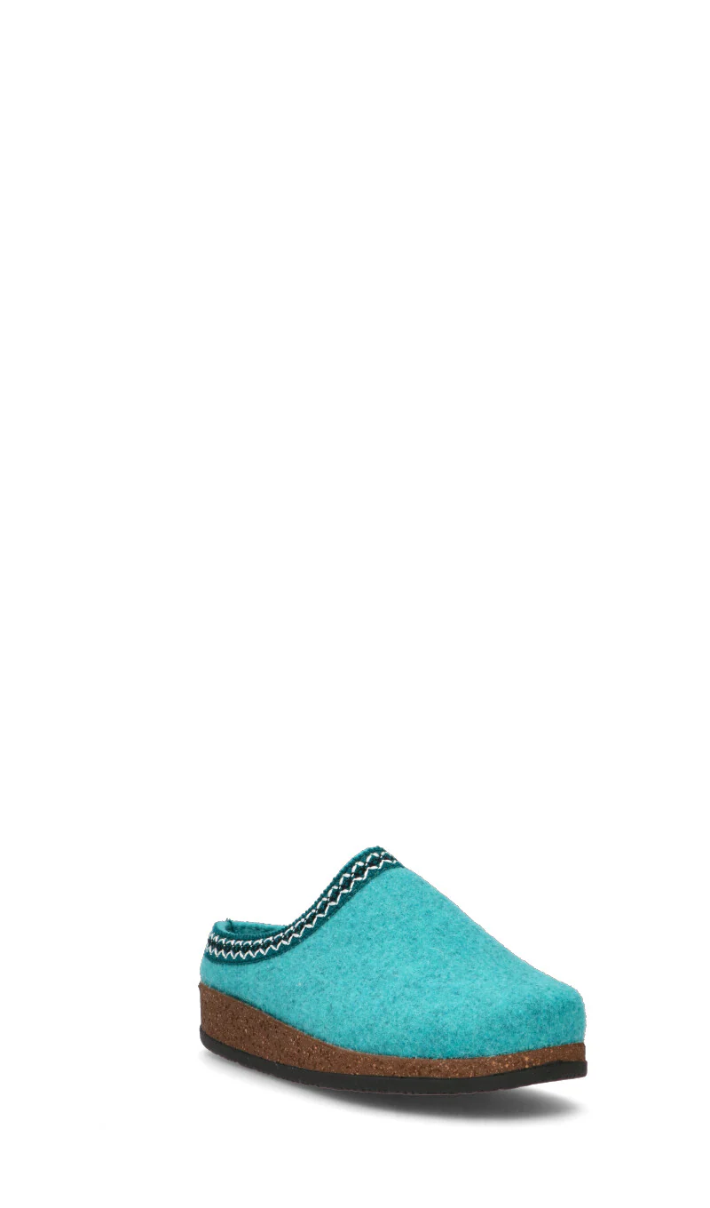 LE TIROLESI Pantofola donna azzurra in lana - Image 2